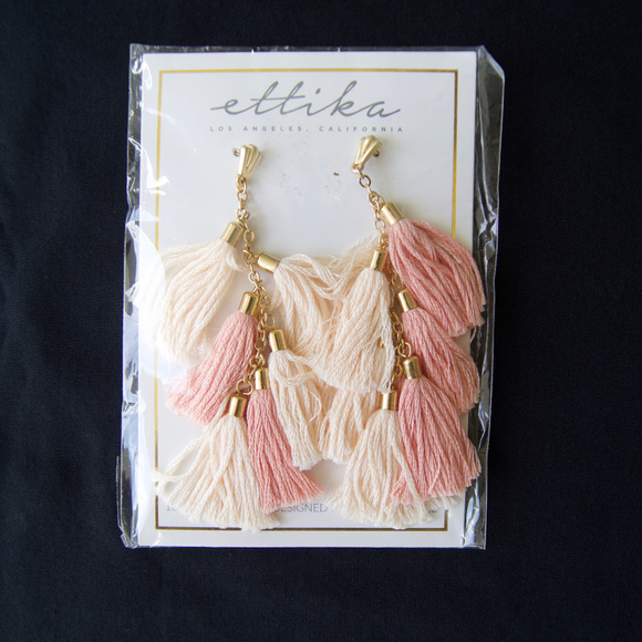 New Ettika LA 18Kt GP Tassel Earrings - Boho Chic - Picture 1 of 7